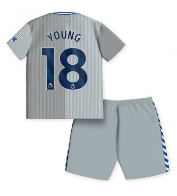 Lacne Dětský Futbalové dres Everton Ashley Young #18 2023-24 Krátky Rukáv - Tretina (+ trenírky)